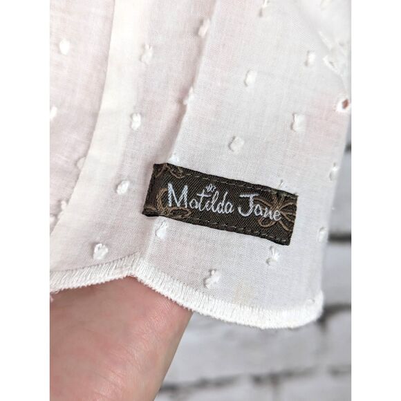 MATILDA JANE Ditsy Floral Embroidered Peasant Boho Cottage Eyelet Top Size XL - Picture 6 of 8